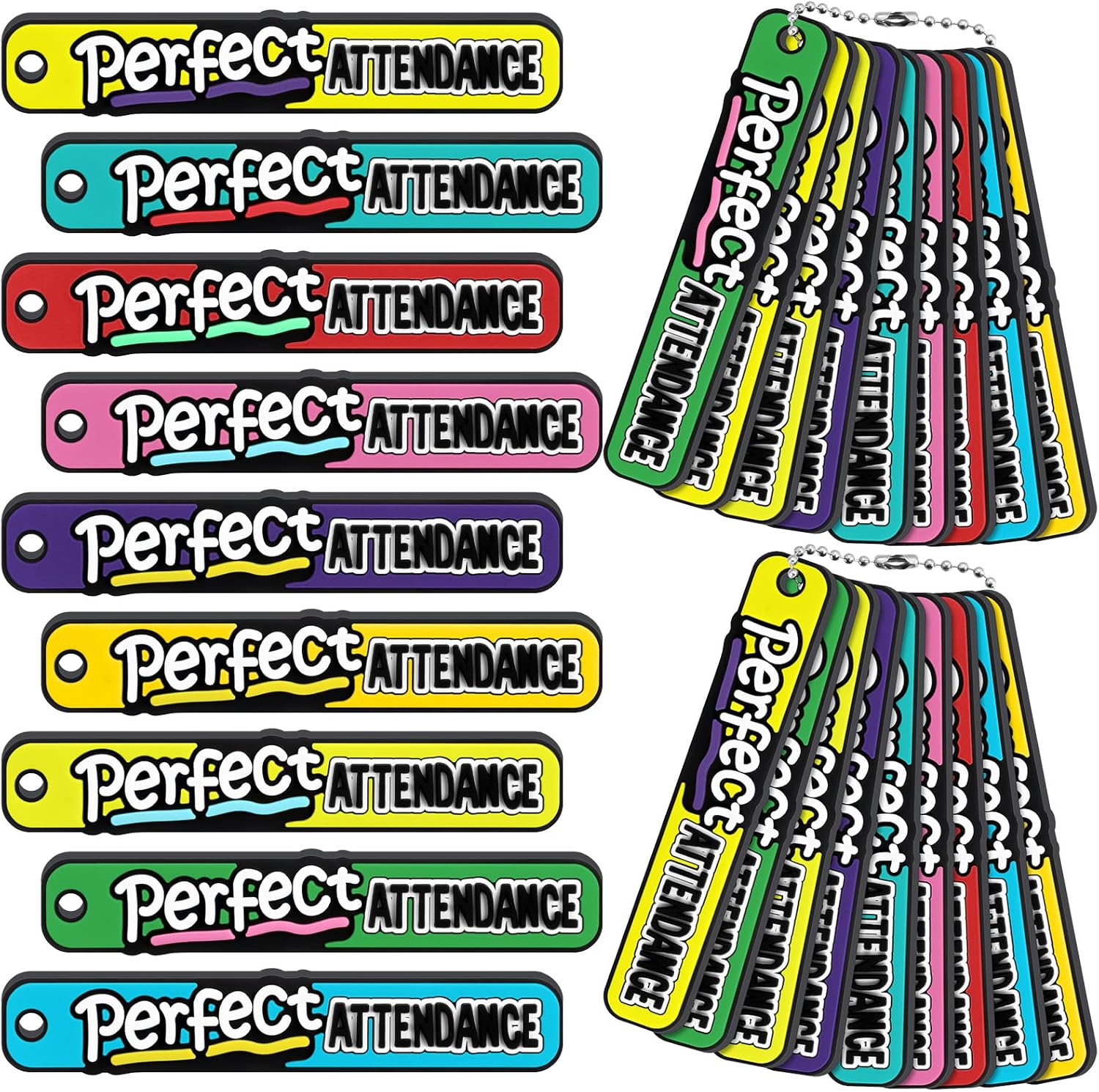 Eersida 325 Set Vbs 225 Perfect Attendance Sticks with 100 Chains Wearable Incentives to Promote & Encourage Better Student Attendance for Student Teacher School Classroom