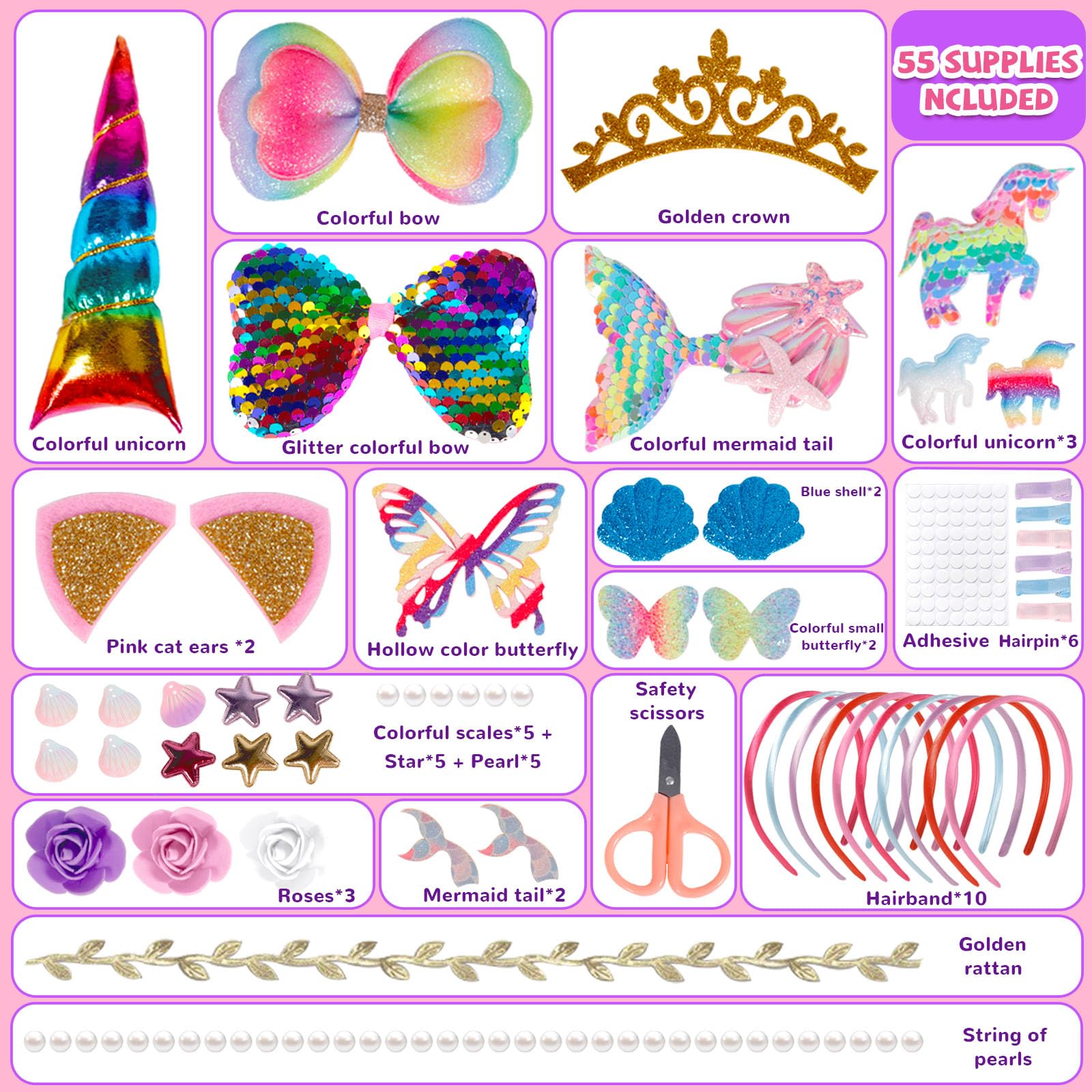 Kit Creazione Fasce Per Capelli - Lavoretto Creativo Per Bambine 5-12 Anni - Foto 2