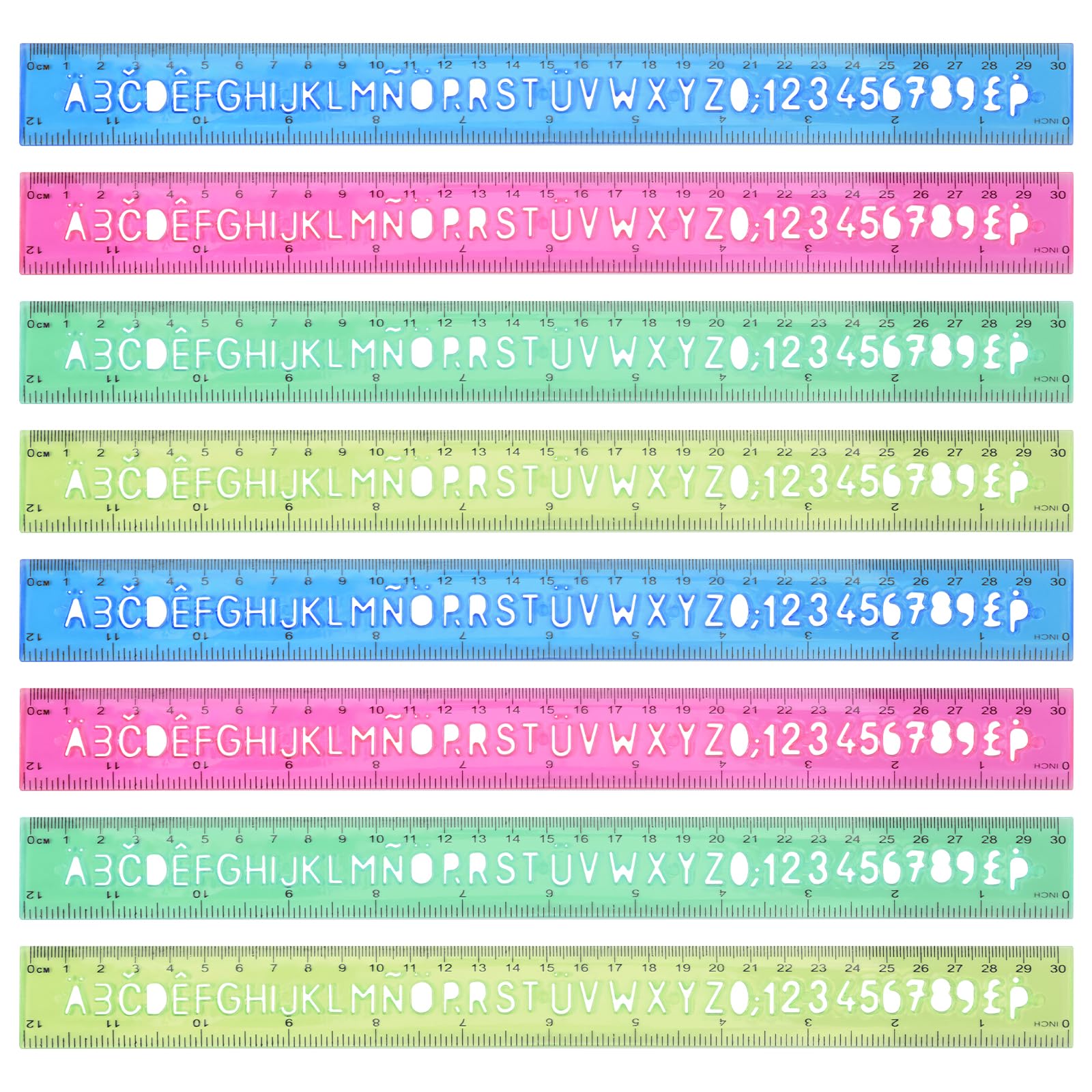 Amazon.com : 12 Inch/30 cm Straight Rulers, 8 Pcs Clear Plastic Ruler ...