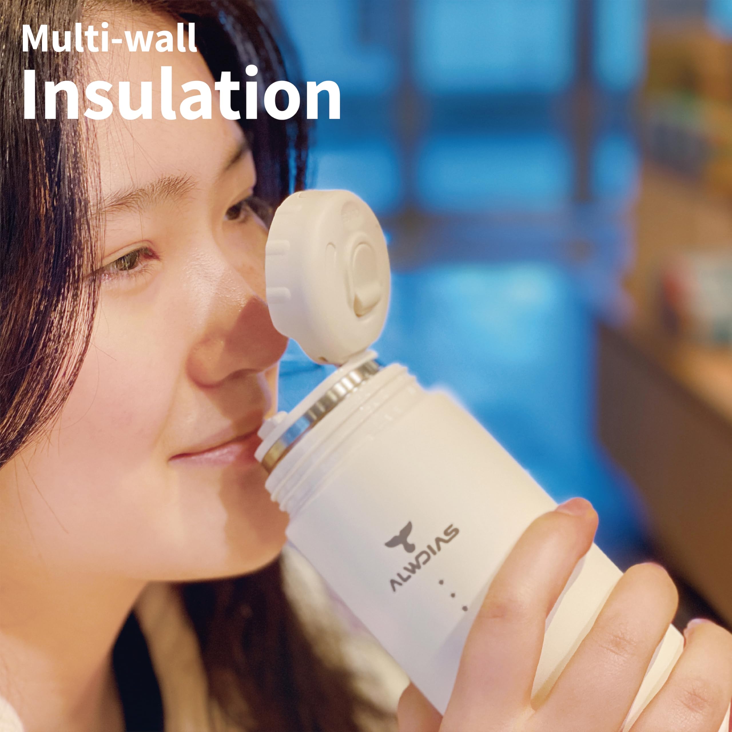 Thrista - Botella de agua de acero inoxidable 316 aislada al vacío, infusor de té de titanio, diseño compacto y a prueba de fugas, 479.1 g/500 ml, apertura con un solo toque para bebidas frías