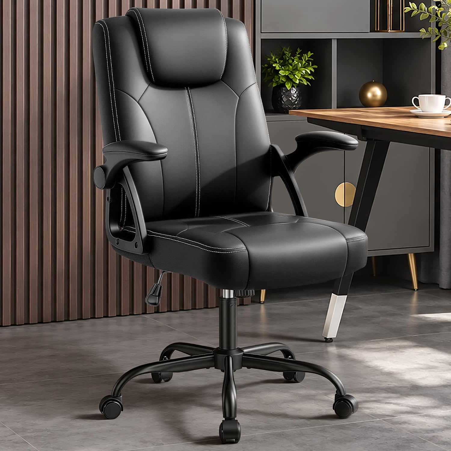 Office Desk Chair, Executive Computer Rolling Chair with PU Leather