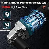 Vista 2 de Surface Conditioning Tool 1400W, Burnishing Polishing Machine with 8 Variable Speed, Electric Handheld Stainless Steel Polisher Set, Metal