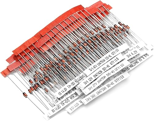 Chanzon 30 Values 300 piezas 1W Zener Diodo Kit surtido (3V 3.3V 3.6V 3.9V 4.3V 4.7V 5.1V 5.6V 6.2V 6.8V 7.5V 8.2V 9.1V 11V 12V 13V 15V 16V 18V 20V