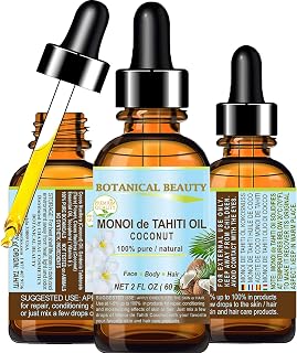 Botanical Beauty MONOI de TAHITI OIL COCONUT 100% Pure Natural Virgin Unrefined RAW 2 Fl. Oz.- 60 ml for FACE, SKIN, BODY, HAIR, NAILS