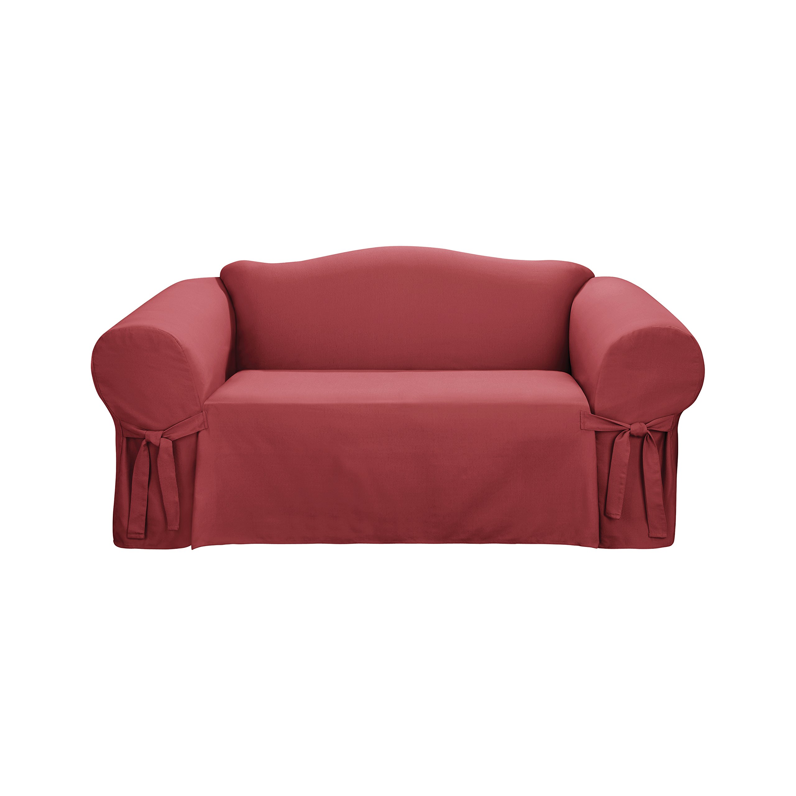 SureFit Logan Box Cushion Loveseat, Paprika