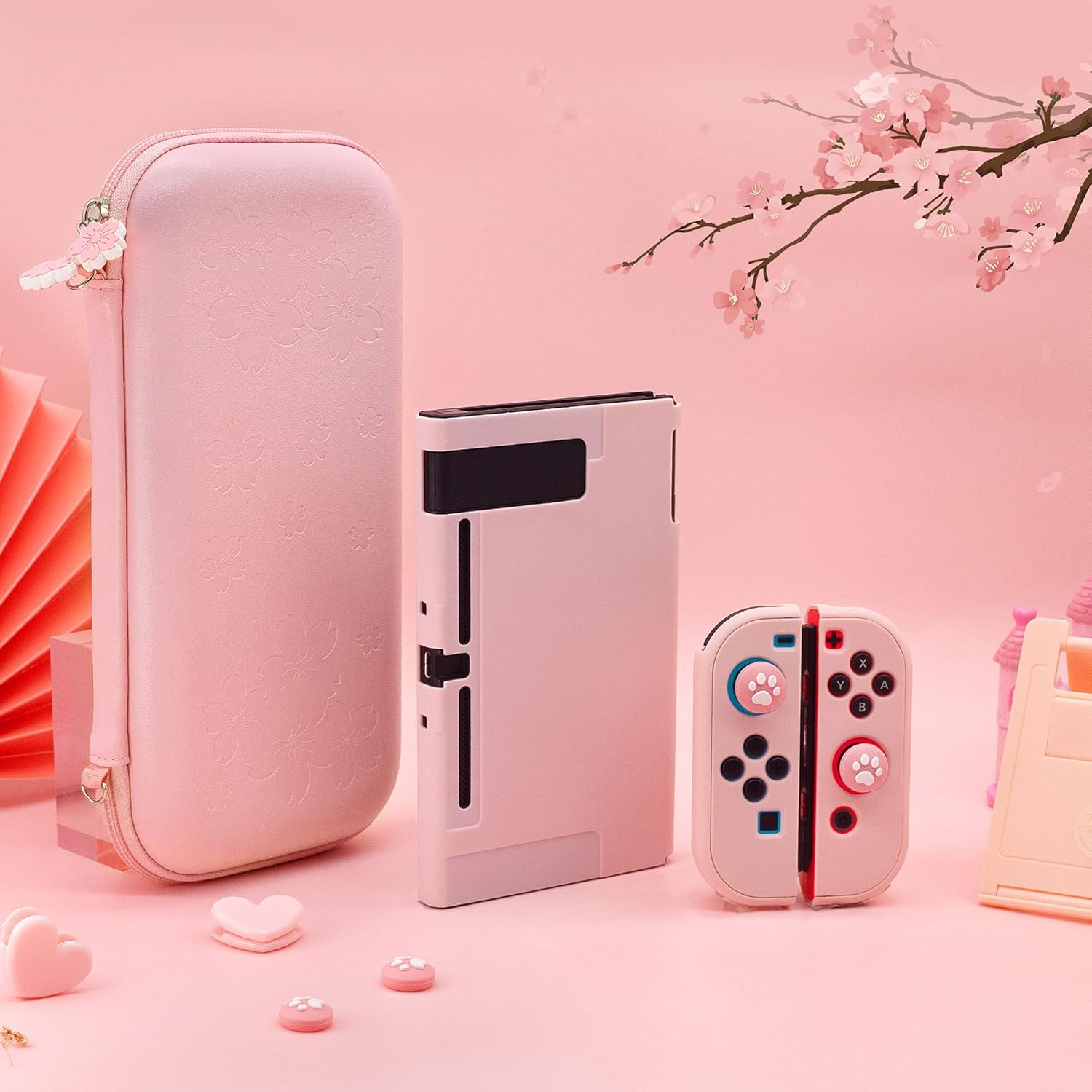 One-Day Sale: Up to 60% Off BRHE Cute Travel Carrying Case for Nintendo Switch / Switch OLED Accessories Kit with Hard Protective Cover, Glass Screen Protector, Adjustable Stand and Thumb Grip Caps 10 in 1 (Switch Pink Best Deal BRHE Cute Travel Carrying Case for Nintendo Switch / Switch OLED Accessories Kit with Hard Protective Cover, Glass Screen Protector, Adjustable Stand and Thumb Grip Caps 10 in 1 (Switch Pink