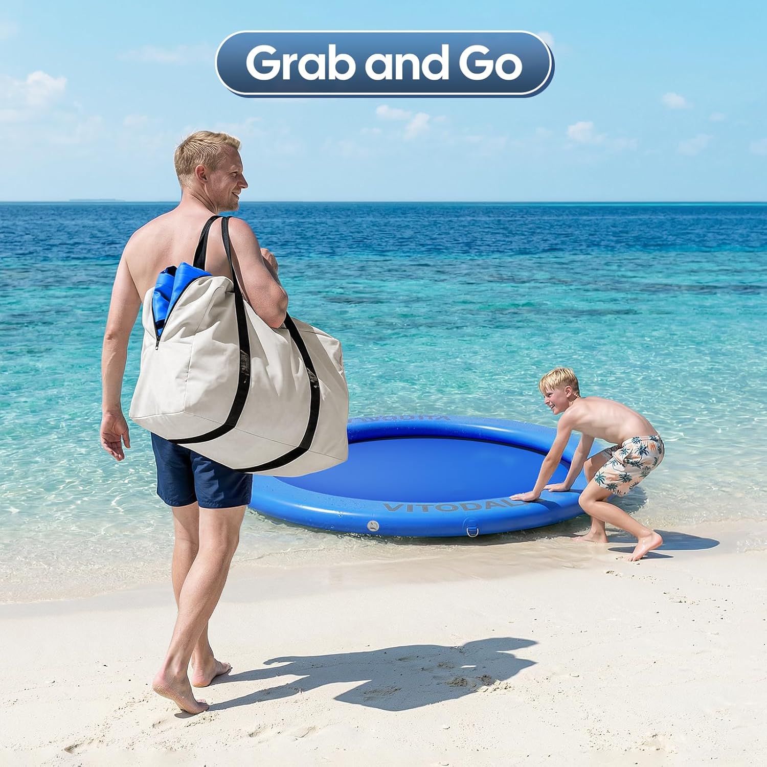 Inflatable Water Hammock Round Floating Ring, Sunchill Float Ring for Lake & Pool, Heavy Duty Floating Hammock for Adults, Float Island Platform for Outdoor