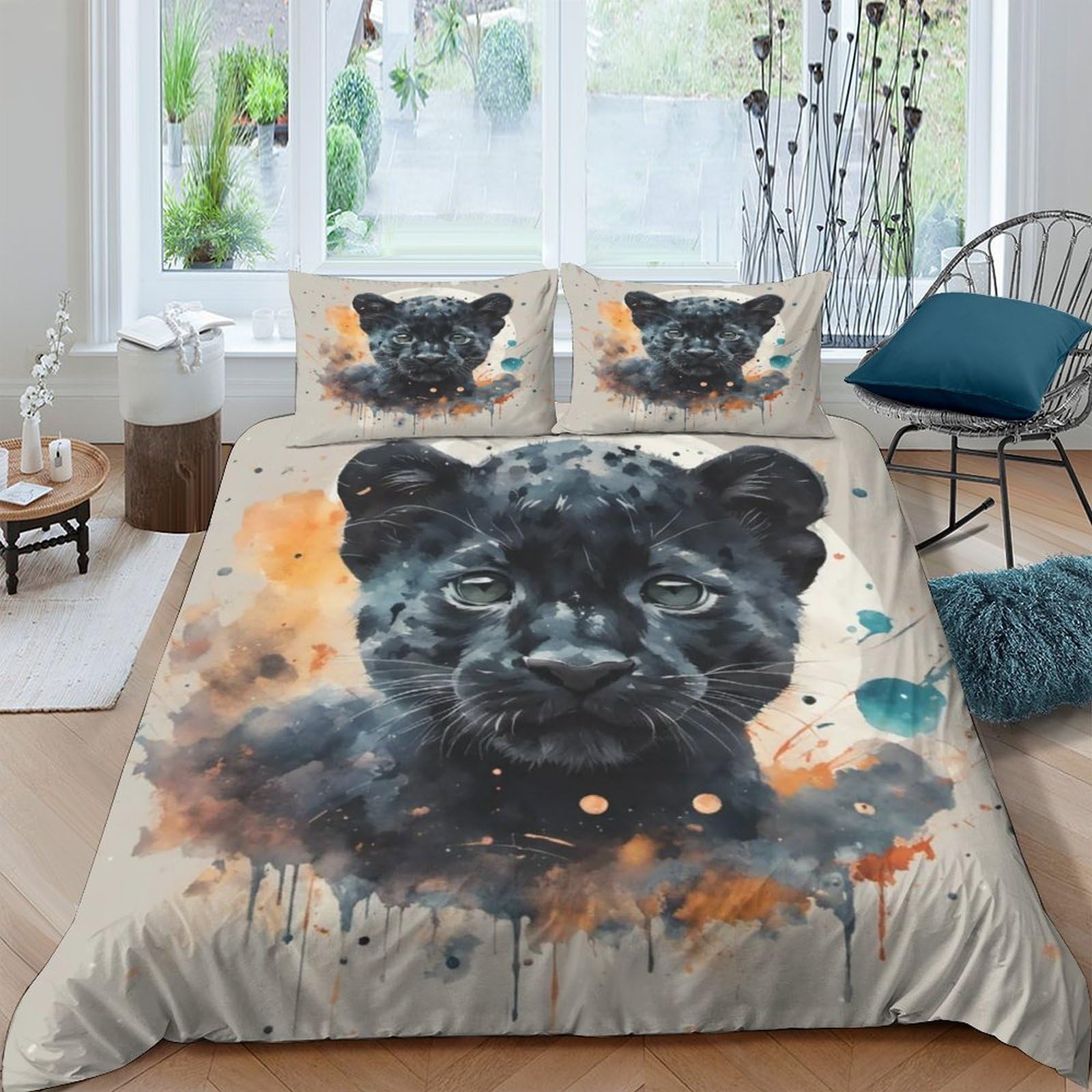 Housse de couette doodle 220x240 cm et taies en microfibre