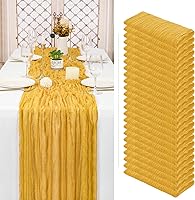 Vista 351 de Showgeous 10 Pack Baby Pink Cheesecloth Table Runner 10FT Long Semi-Sheer Gauze Table Runner Boho or Rustic Wedding Decor for Wedding Decor Arch