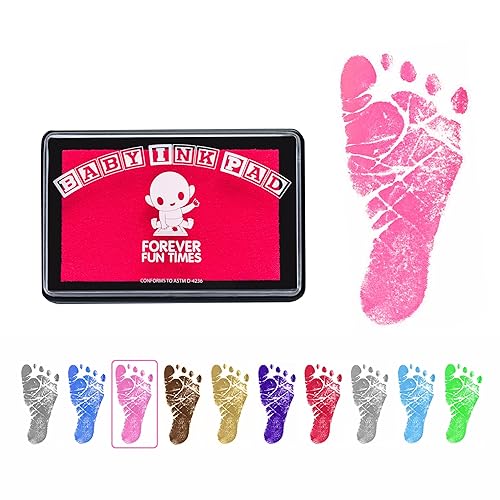 Forever Fun Times - Kit de manos y huellas para bebés Obtén cientos de impresiones detalladas con una almohadilla de tinta segura para bebés, fácil