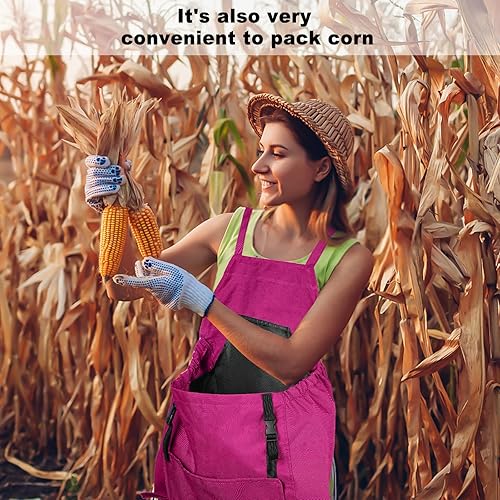Miniatura 7 de Delantal de jardinería, delantal de jardín con bolsillos de liberación rápida, Oxford resistente al agua con correa cruzada de ajuste, trabajo