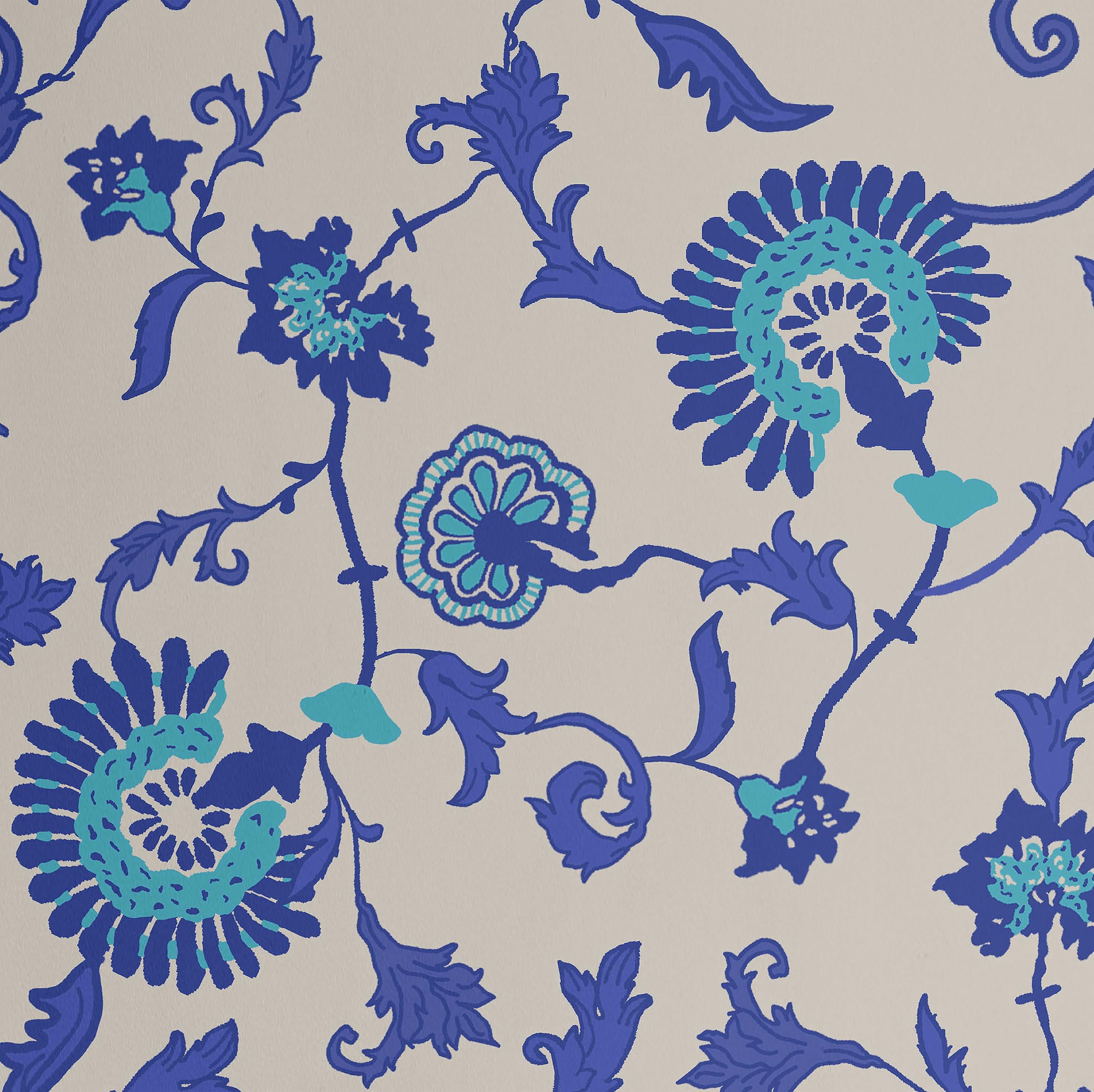 Papier peint autocollant bohème floral vintage blanc en vinyle texturé amovible 63x304cm