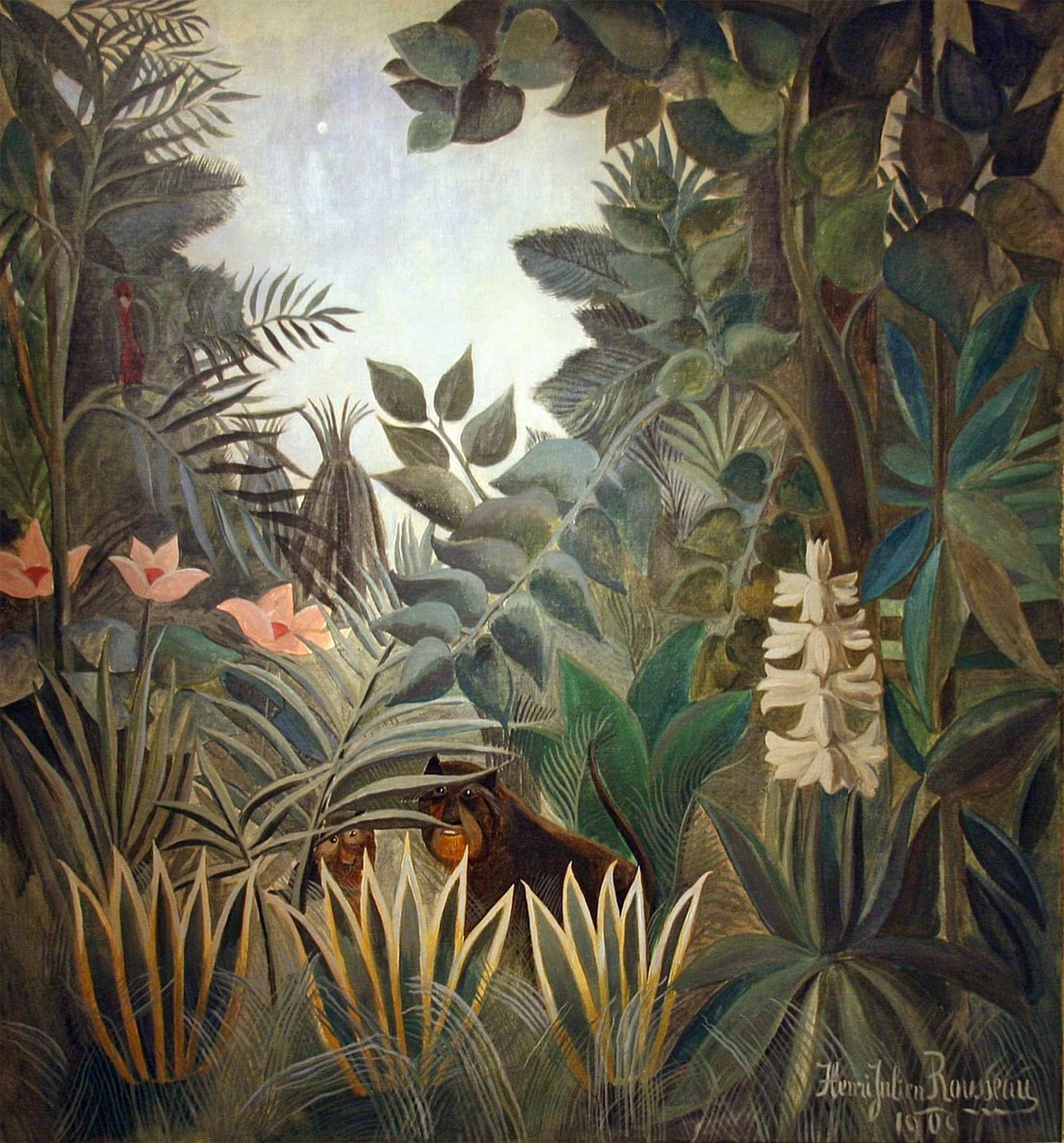 POSTERIIk Vintage Print Pop Art Landscape Artwork the Equatorial Jungle by Henri Rousseau Art Prints for Office Home Decor 60x90cm