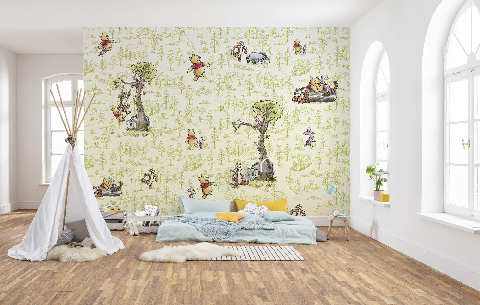 Komar Digitaldruck Vlies Fototapete - Winnie the Pooh Friends - Größe 300 x 280 cm