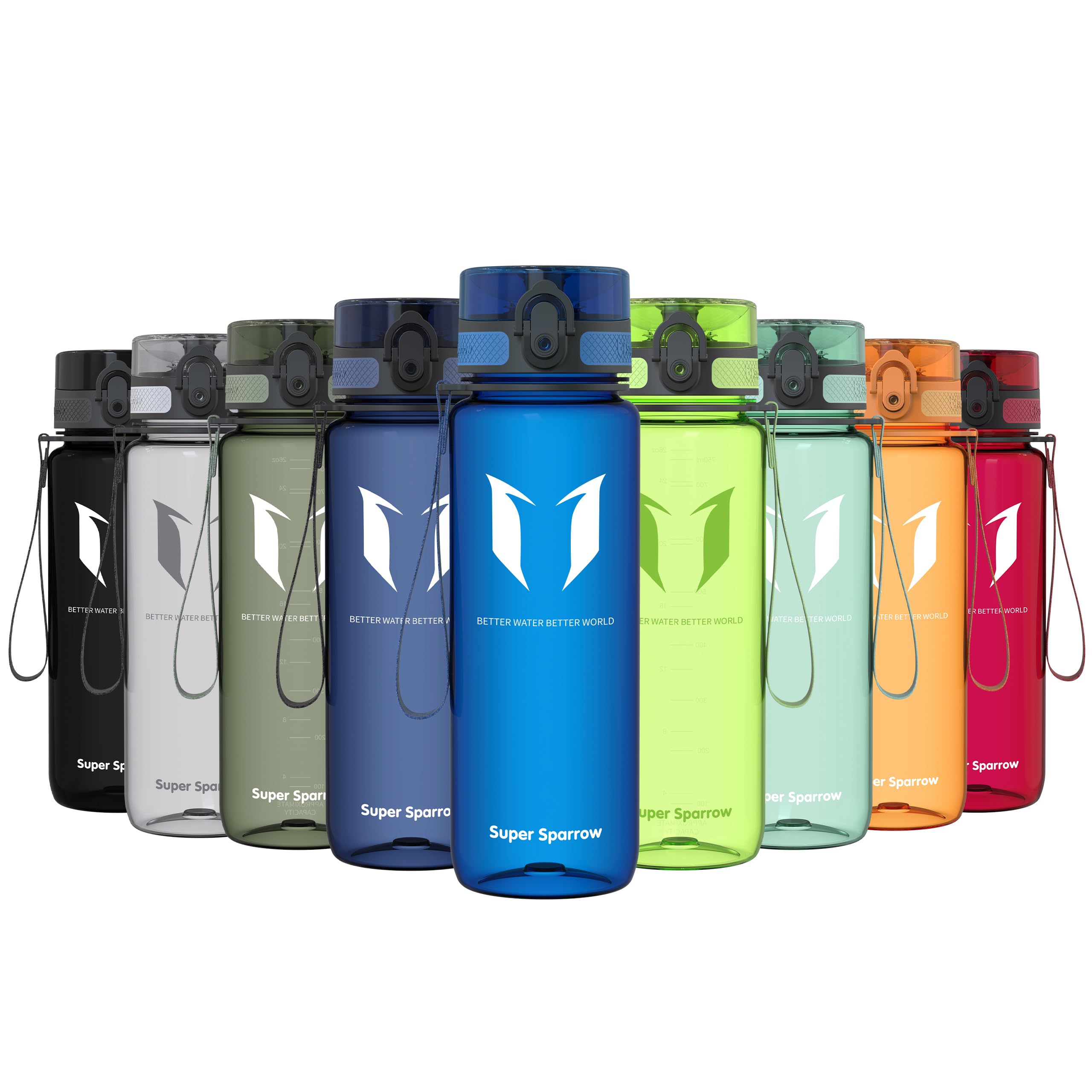 Super Sparrow Borraccia Sportiva & Bottiglia Bambini Senza Perdite - 350ml/500ml/750ml/1L/1.5L - Senza BPA