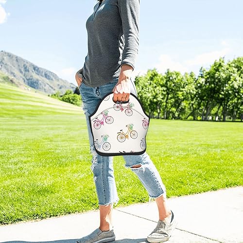 Bolsa de almuerzo para bicicleta, reutilizable, aislada, a prueba de fugas, con portátil, para mujeres y hombres, bolsa de mano para el trabajo,
