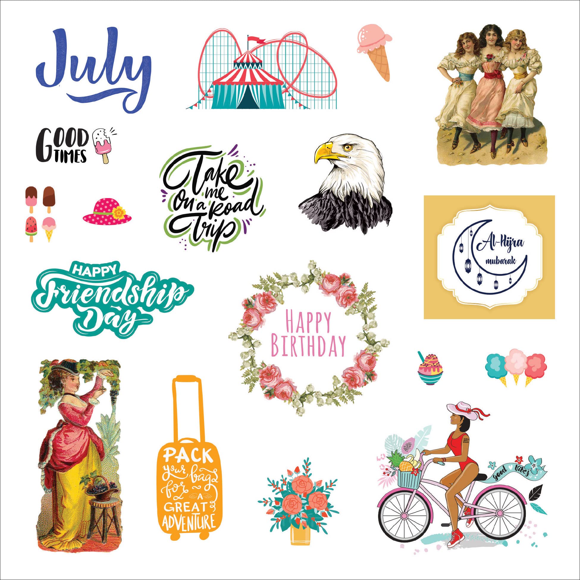 A Year in Stickers: Fun Pictures and Words to Highlight Celebrations
