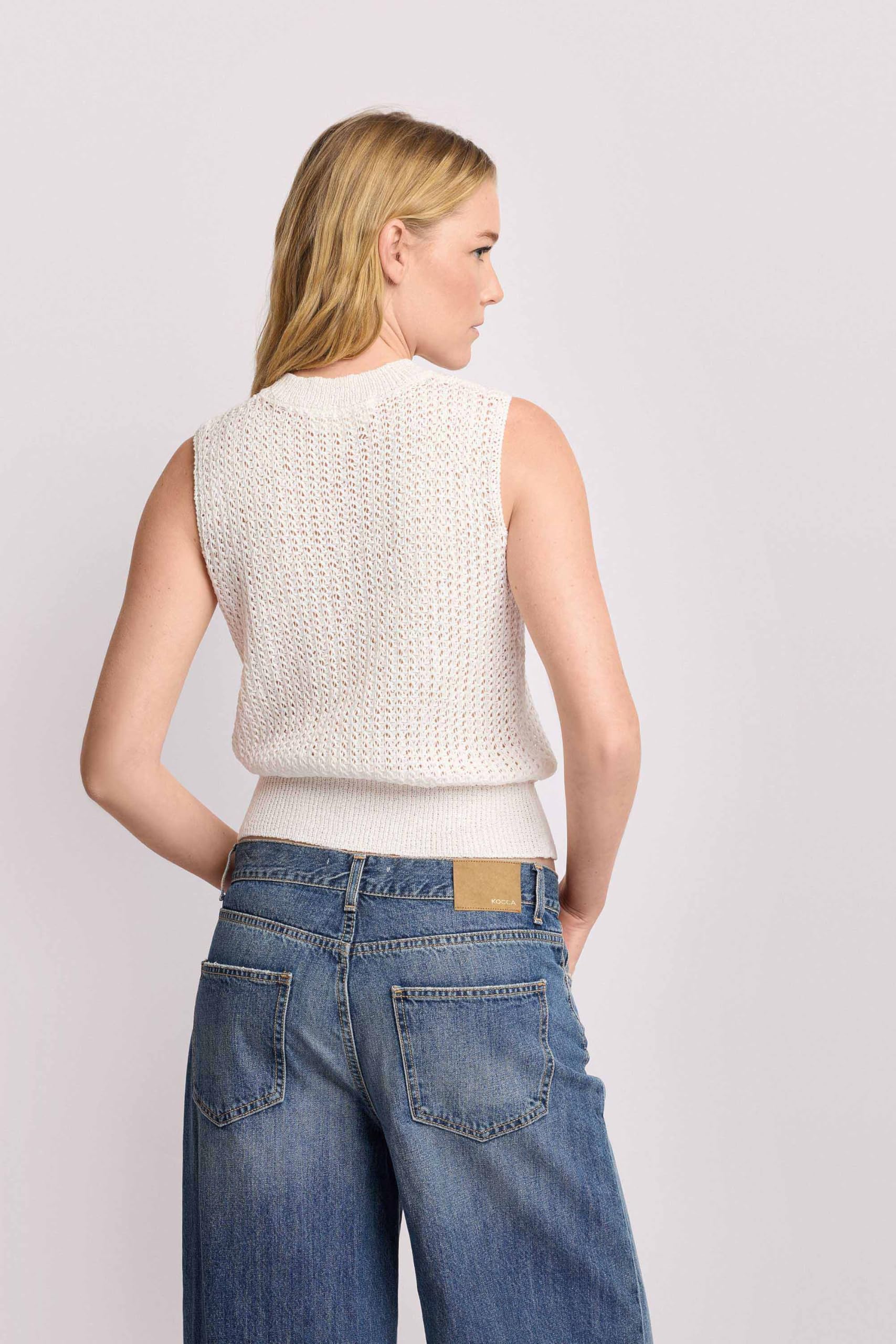 Kocca - Top in Maglia Lavorata Donna, Tinta Unita, Girocollo, Modello: P26PMA8360ABUN0000