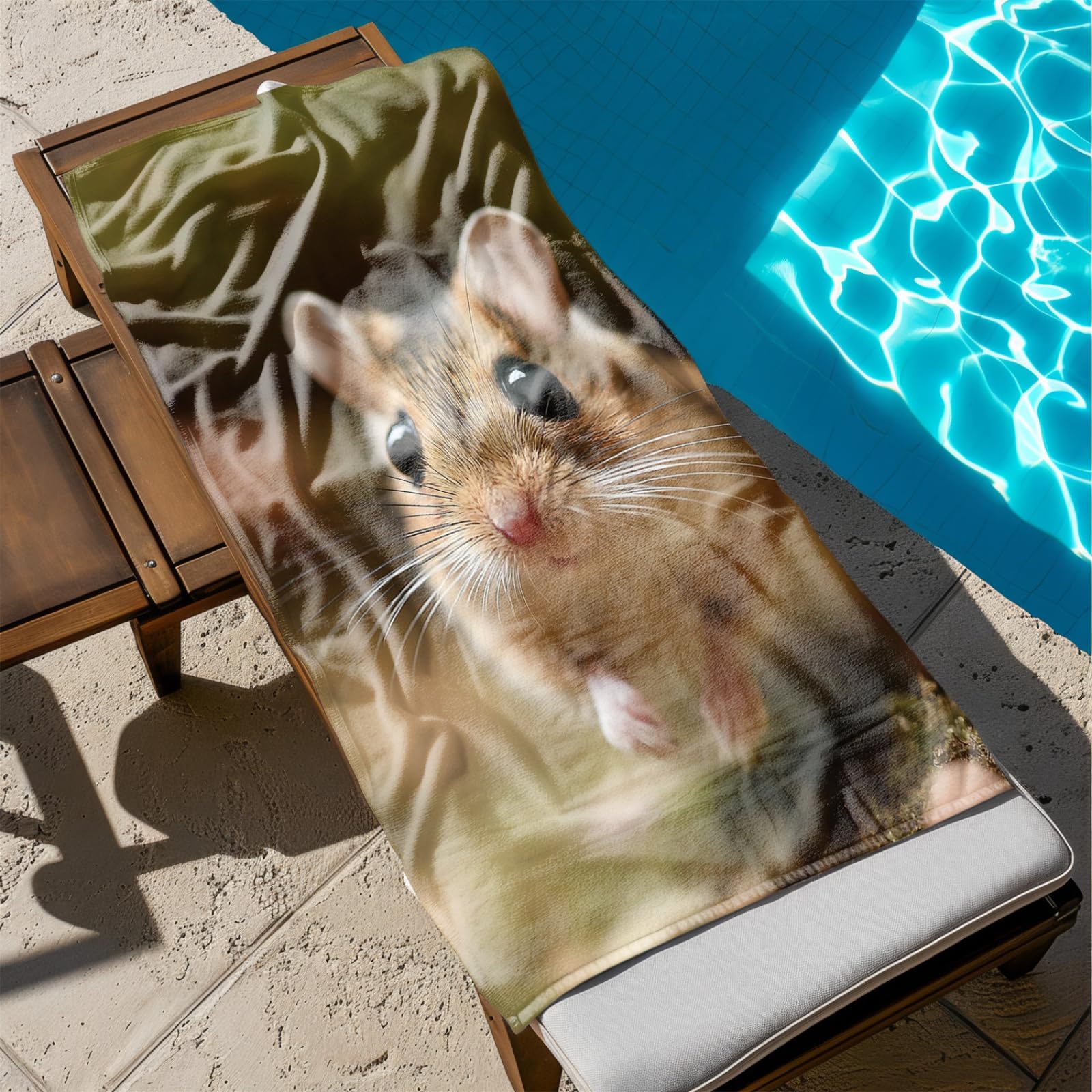 Générique Serviette Microfibre Plage Animal Marron Clair Mignon