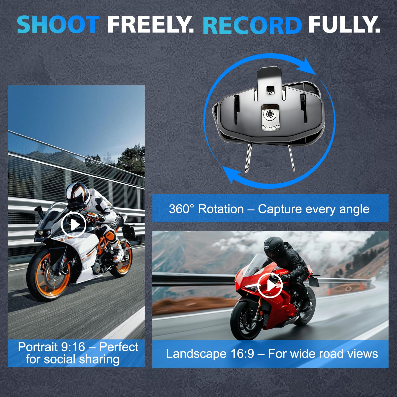 Écouteur Moto avec Dashcam BT5.0, Caméra 1080P 32Go WiFi, Intercom Duo 1000m, Batterie 1500mAh Longue autonomie, Réduction de Bruit CVC, IPX6 étanche et Commande vocale