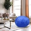 Comfy 4ft Minky Velvet Bean Bag Chair for Kids and Adults, Washable Cover, Soft Lounge Chair in Blue