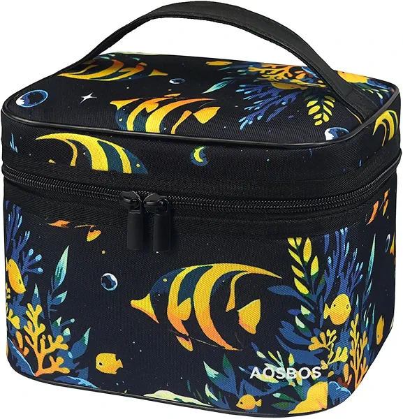 Aosbos Lunch Box Bag for Men Women Insulated Cooler Bags Thermal Bags LunchBag for Food Containers Adult Lunch Bags for Bento Box Work Office Picnic 7.5L Underwater World