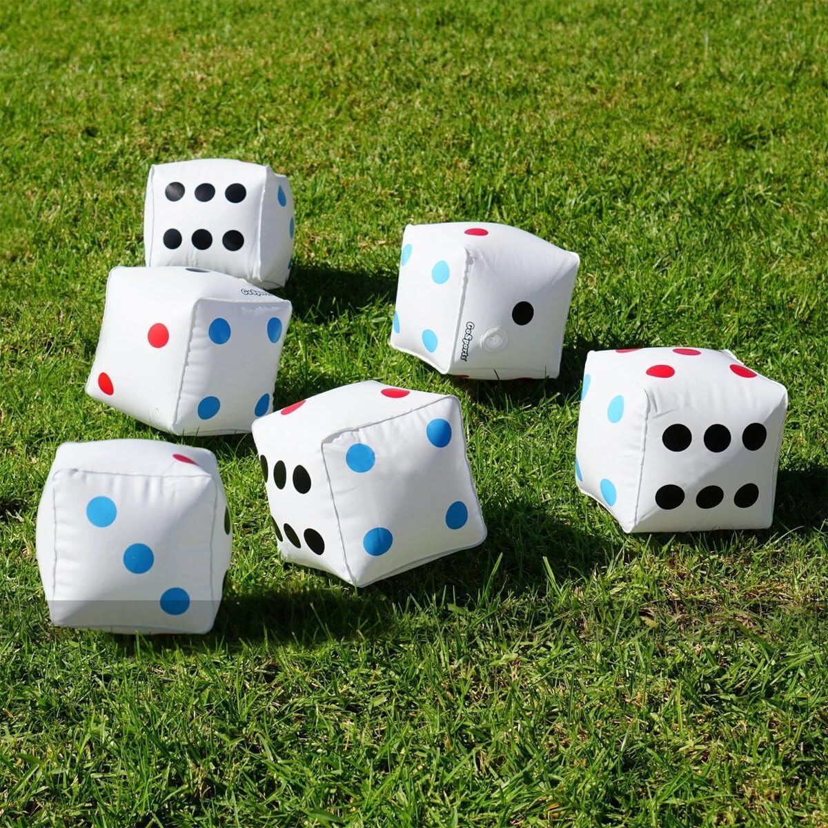 GoSports 6 Pack Giant Inflatable Dice 6 Pack with Tote Bag - 6 Inch Size