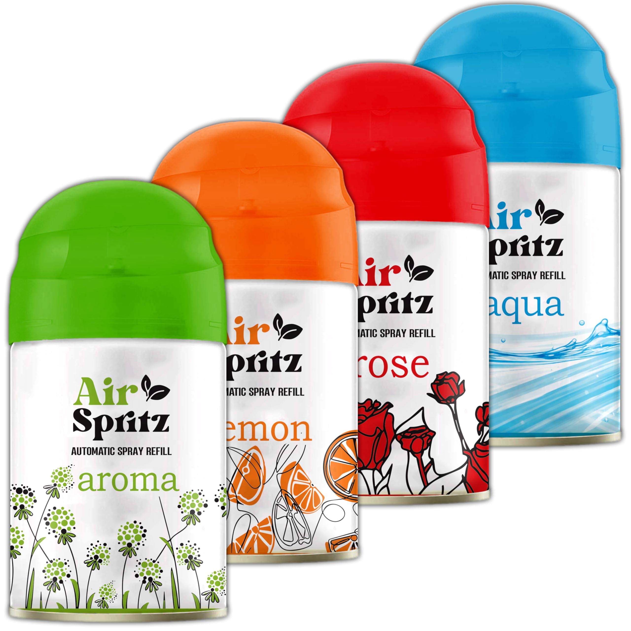 225ml Freshmatic Automatic Air Freshener Refill (Exotic Aroma | Lemon | Rose | Aqua - Pack of 4) | Automatic Room Freshener, Bathroom Freshener and Room Spray-image-9