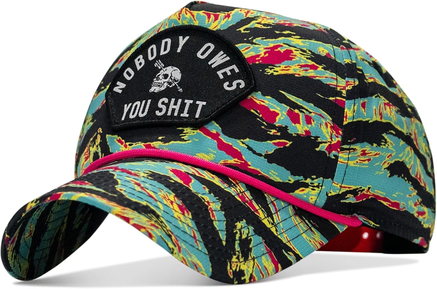 Combat Iron Men’s Weekender Snapback Cap – Waterproof, Lightweight, Adjustable Fit – Nobody Owes You Patch – Vice Tiger Stripe Camo - Image 3