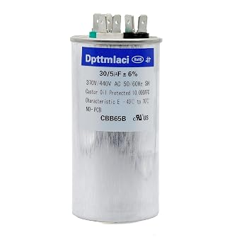 AC Capacitor 30/5MFD CBB65 370/440V Run Start Air Conditioner HVAC Capacitors