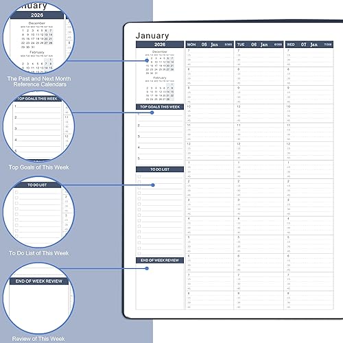 Miniatura 4 de Agenda de citas 2026, libro de citas semanal, enero de 2026 a diciembre de 2026, 8.5 x 11 pulgadas, agenda diariapor hora con intervalo de 15