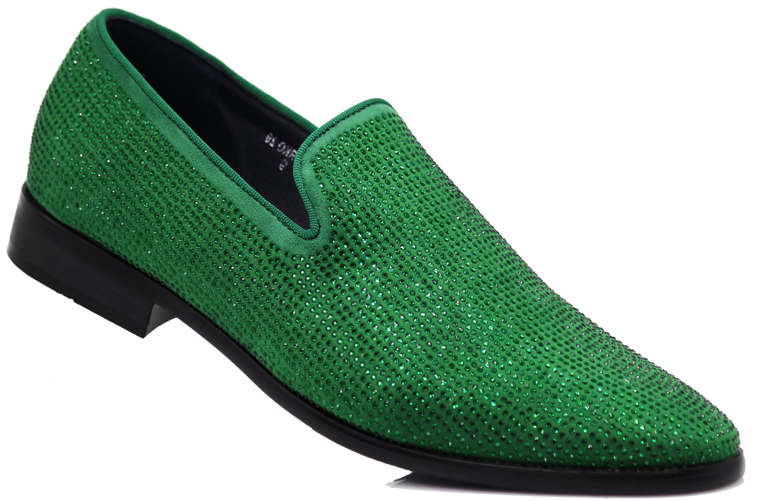 SPK26 Men's Vintage Velvet Rhinestone Designer Dress Loafers Slip On Shoes Classic Tuxedo Dress Shoes