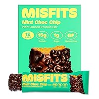 Vista 9 de Misfits - Paquete de variedad de barras de proteínas Barras nutricionales - 14-15g de proteína, 1g de azúcar, a base de plantas, bajas