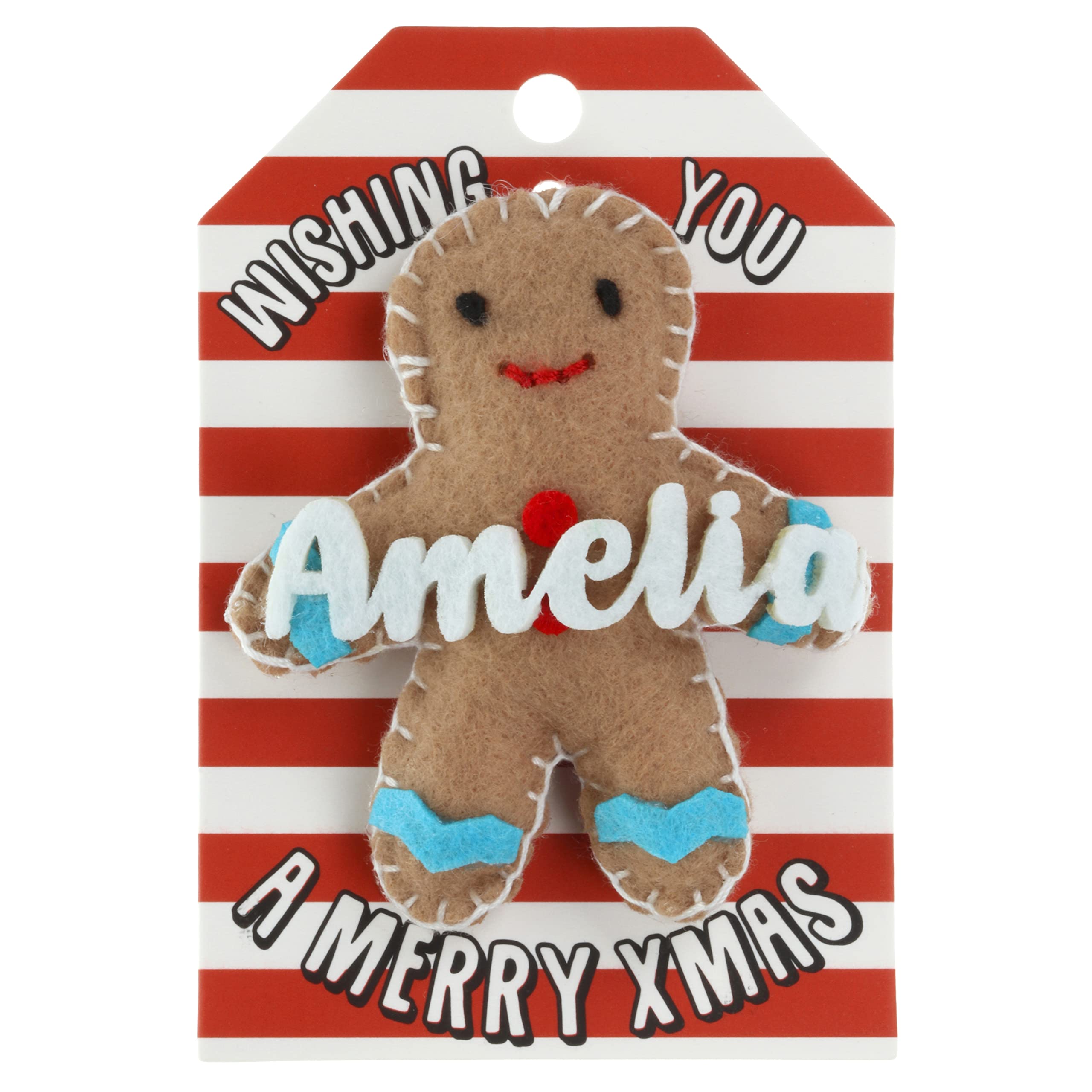 Amelia Name Gingerbread Man Christmas Tree Bauble Decoration Hanging Gift