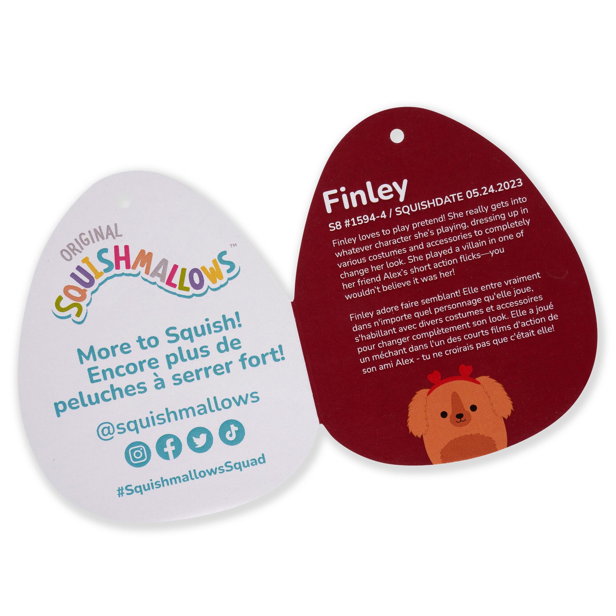 Squishmallows Original 8-Inch Finley and Corinna Valentine’s Day 2-Pack Plush - Ultrasoft Official Jazwares Plush