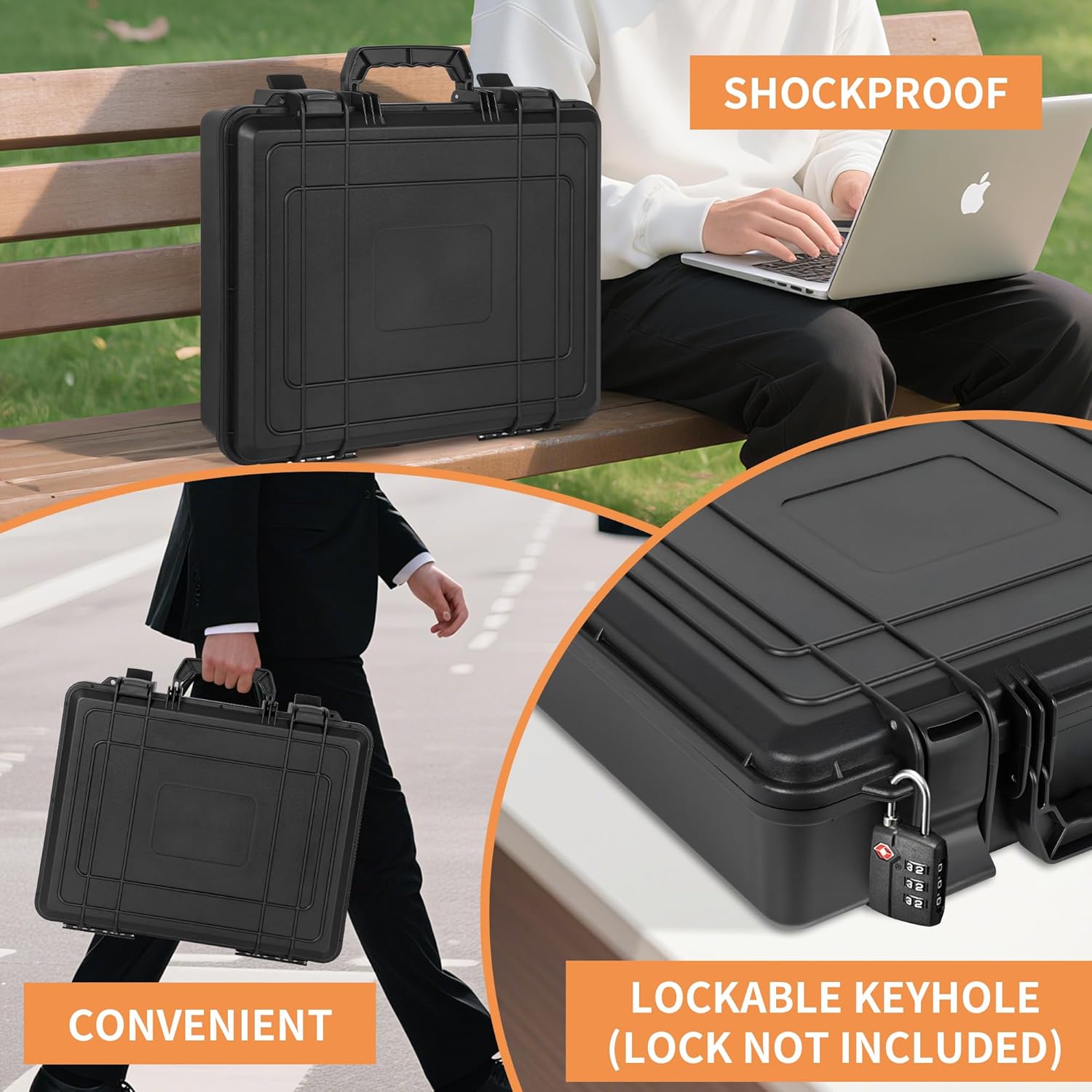 Laptop Hard Case for 14-15.6 inch Gaming Laptops & Accessories - Heavy Duty Laptop Storage Case with Pull & Pluck Foam Layer (Black)