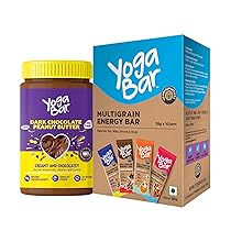Yogabar Dark Chocolate Peanut Butter and Energy Snack Bar Combo | Dark Chocolate Peanut Butter | Energy Snack Bars