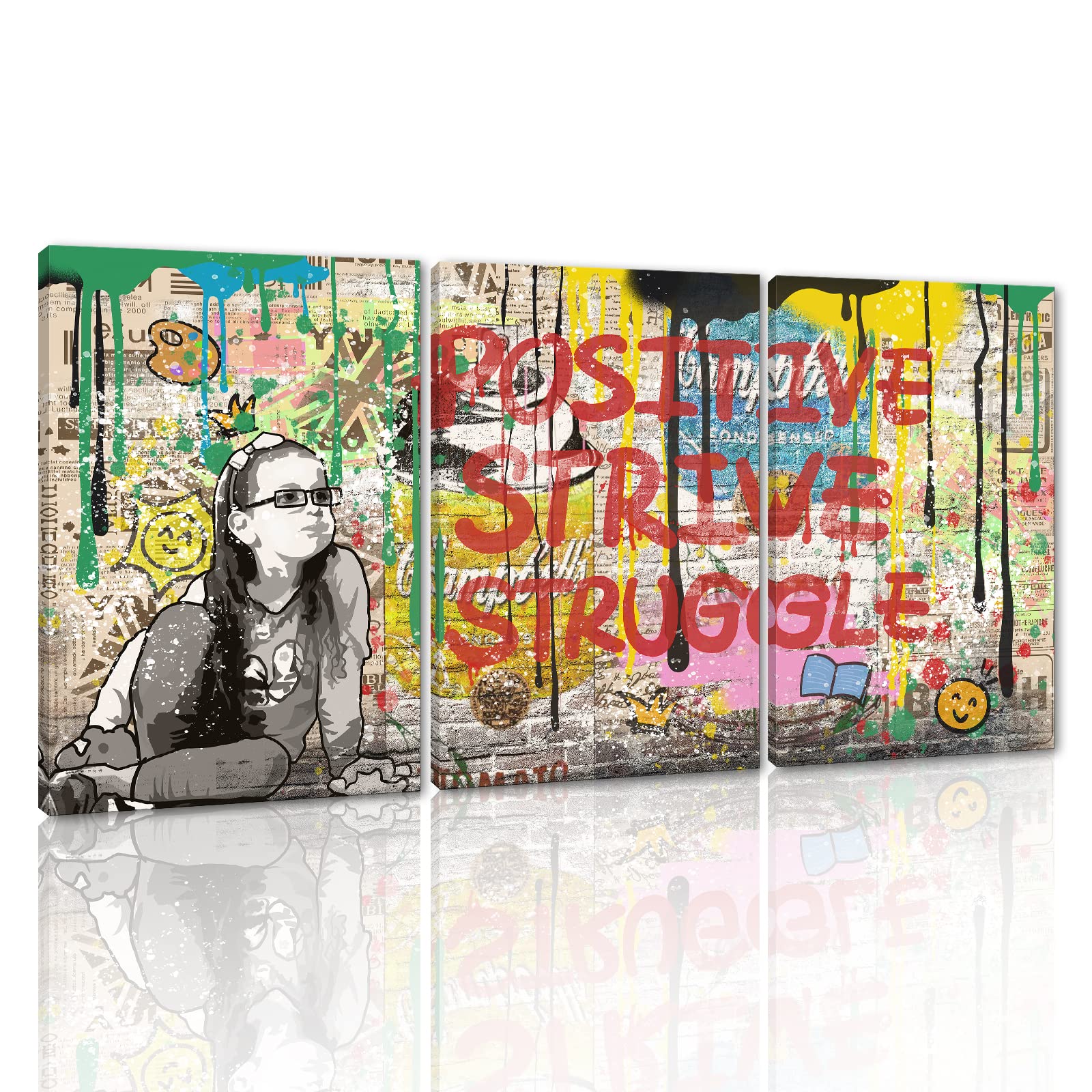 Amazon.co.jp: 3ピース モチベーションを高めるキャンバス ウォール