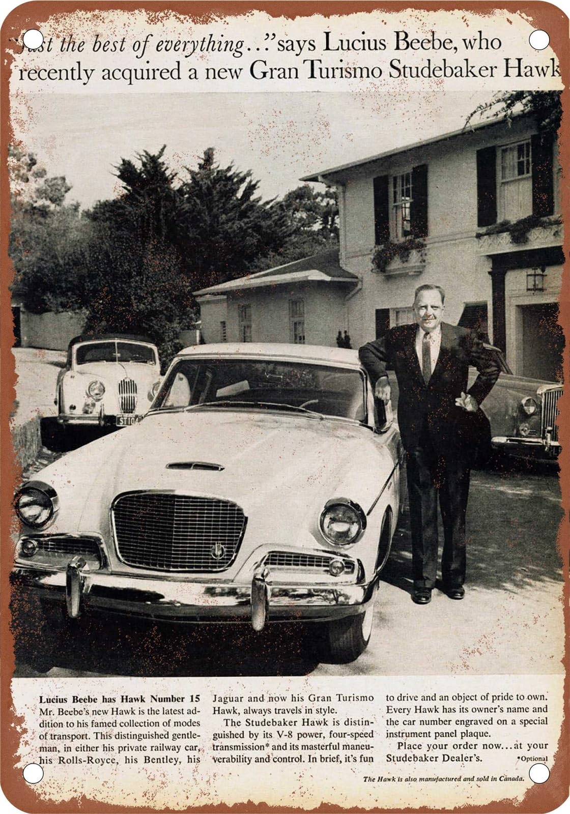 Miaomansenstore Metal Sign - 1961 Studebaker Vintage Ad 01 - Old Retro Rusty Look Home Decor