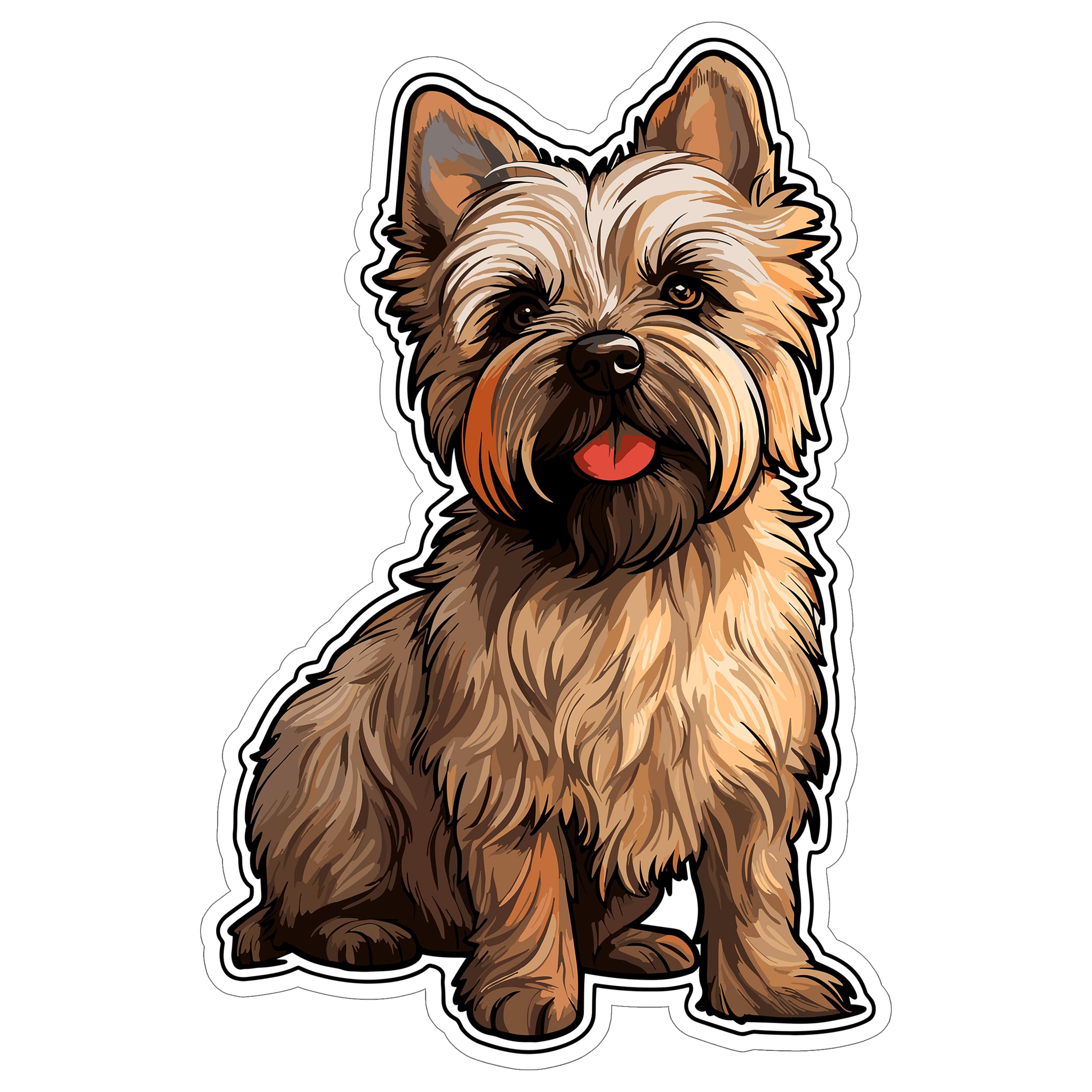 Cairn Terrier Sticker 4 Inch Toto Dog Cairn Lover Scottish Terrier - Waterproof Animal Vinyl Decal for Laptop Water Bottle Car Tumbler - Durable