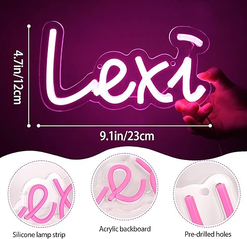 Miniatura 9 de Brianna - Letrero de neón con nombre LED para dormitorio de niños, decoración de fiesta de cumpleaños, letrero de neón personalizable para