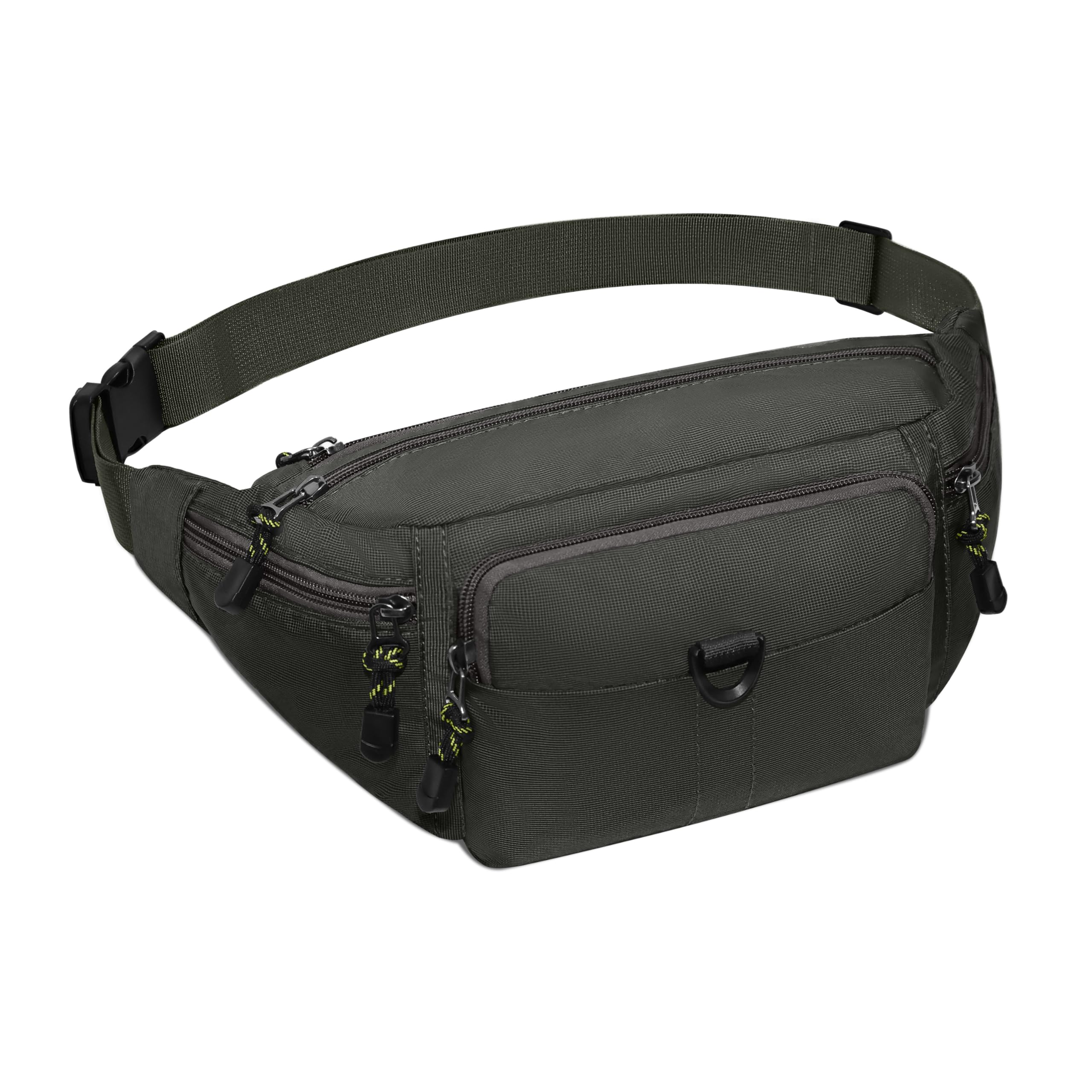BlazeStars Waterproof Bumbag for Women Men Bumbag Waist Fanny Pack with Multiple Pockets & D-Ring for Travel Running Hiking Cycling (Olive)