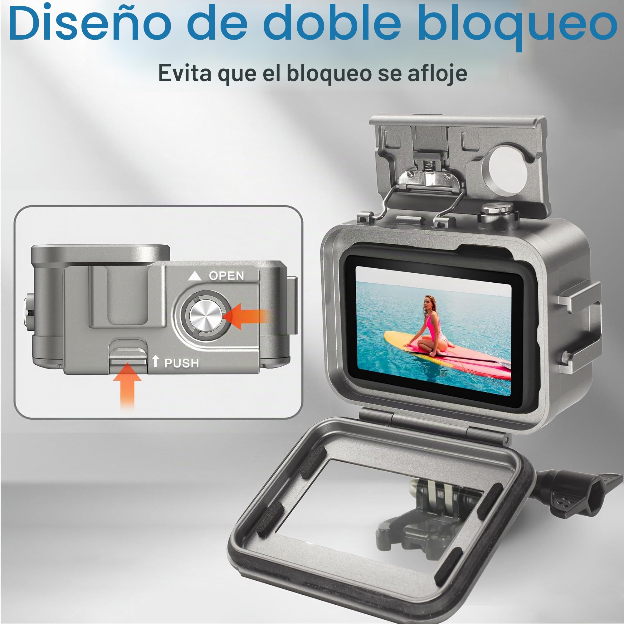 FitStill Carcasa de aleación de Aluminio Impermeable 80M/263FT para Go Pro Hero 13/12/11/10/9 Black