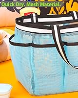 Vista 6 de Ocim Bolsa grande de malla portátil para botellas de champú de gran tamaño, plegable, de secado rápido, para dormitorio universitario, campamento