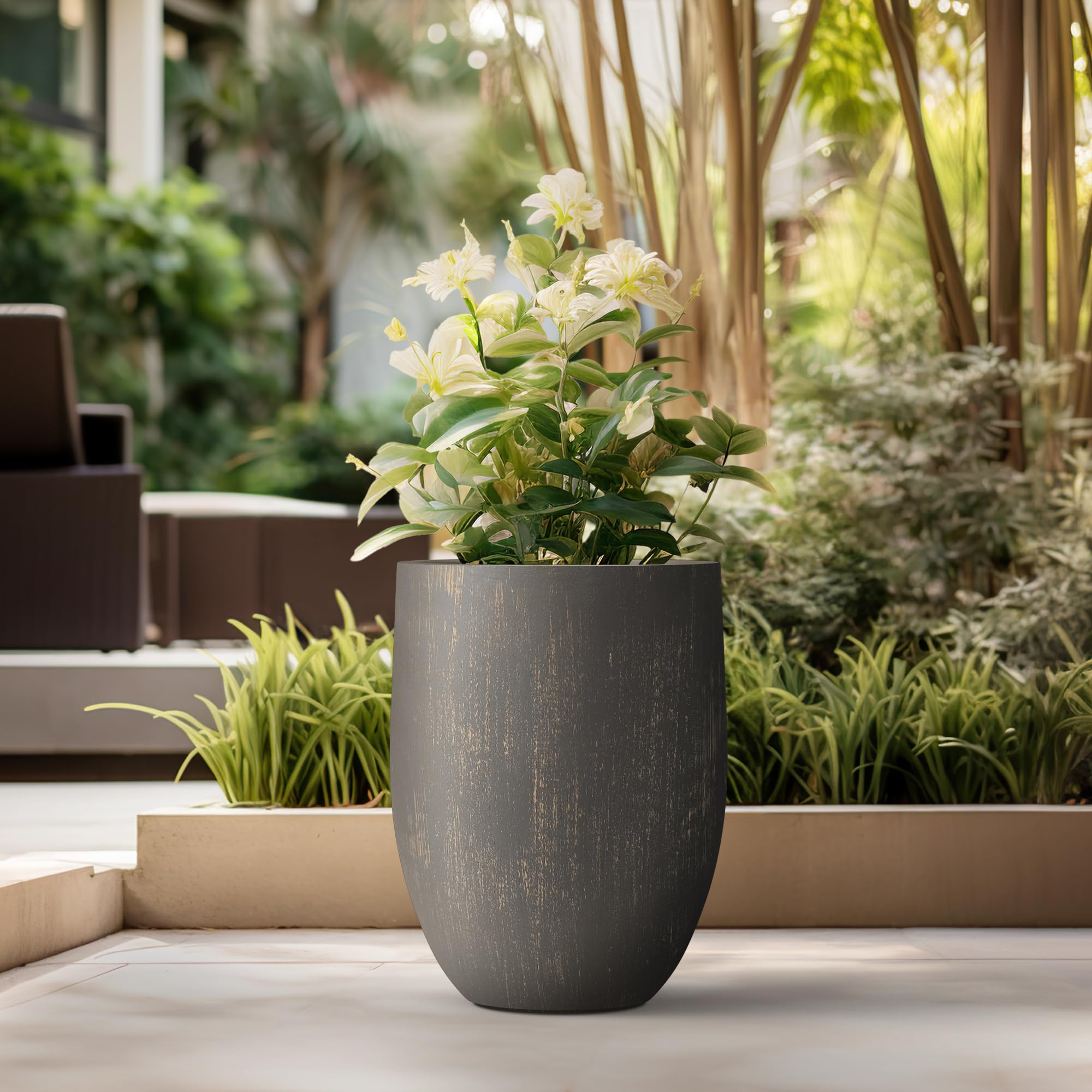 プランター NEIGHBORHOOD 21 SRL DEN-4M CE-PLANT POT Amazon.com : Kante Large Round Bullet Vintage BRN Concrete Planter