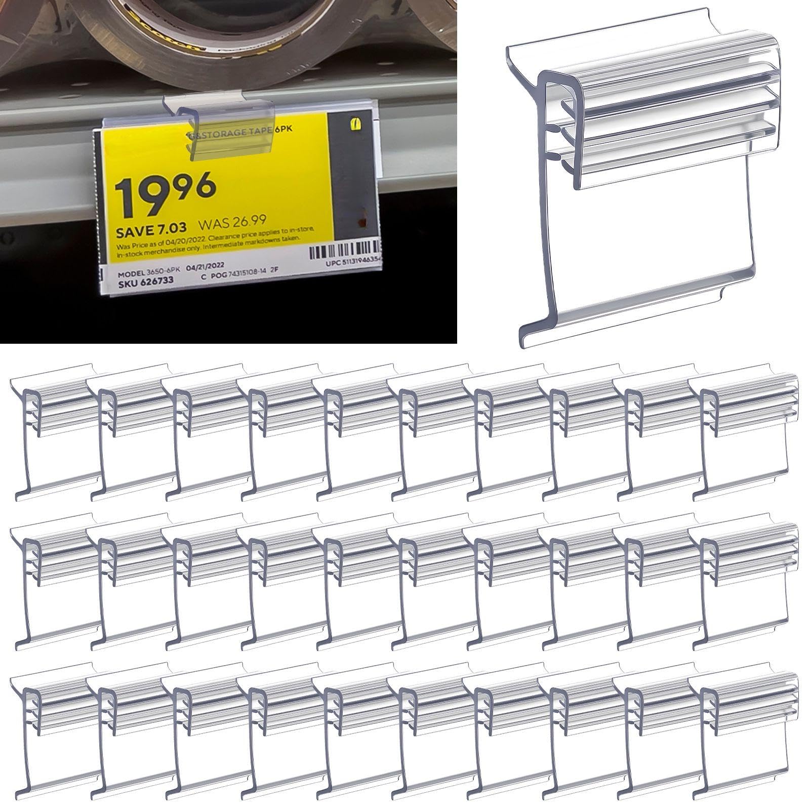 Photo 1 of Fulmoon 200 Pcs Retail Shelf Talker Clips, 1-1/4 Inch High by 1 Incn Wide