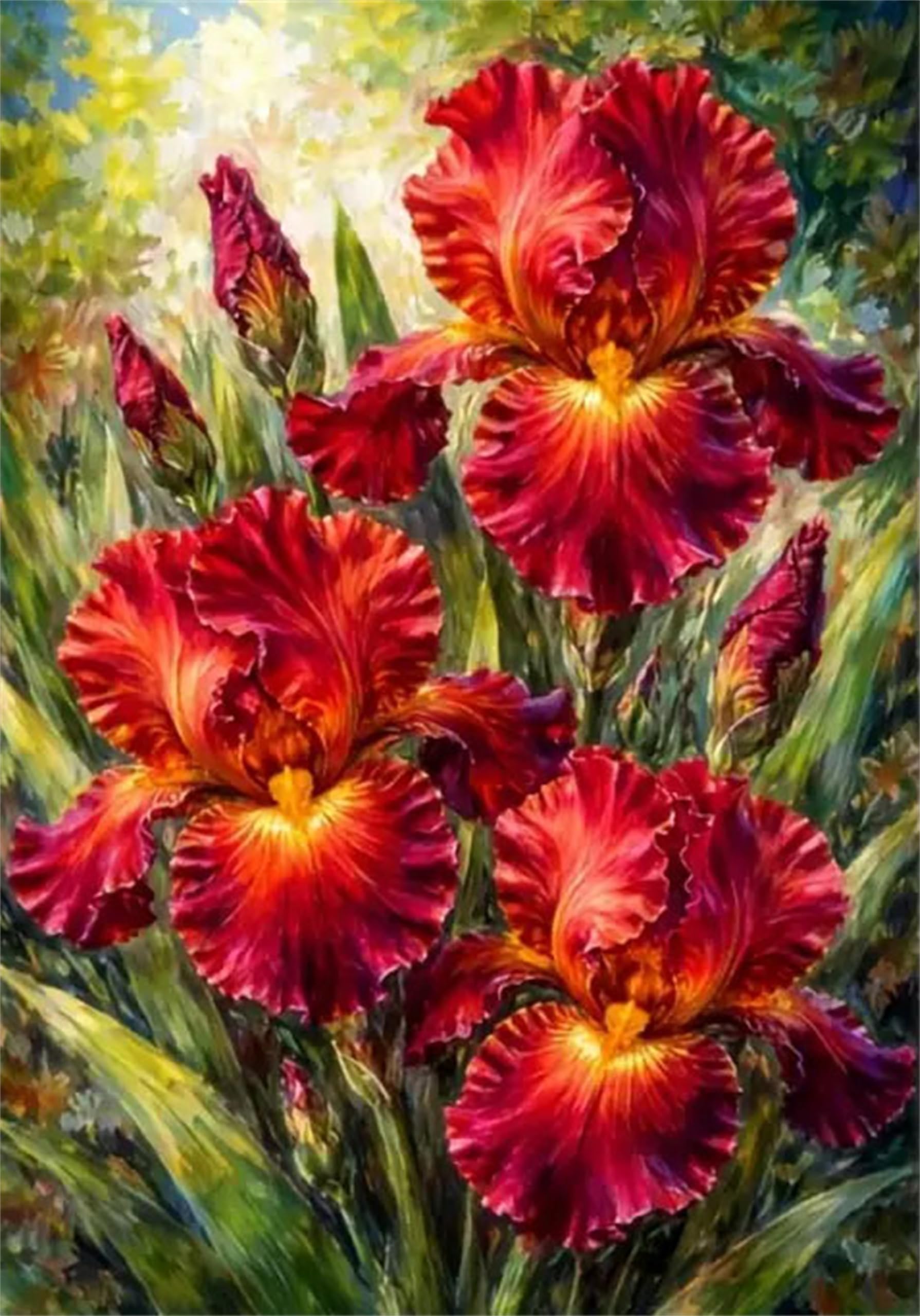 Xiangxujia 5D DIY Diamond Painting Kit for Adults,Diamond Art Kits for Beginner,Painting by Diamonds,Gem Art Kits Round Drill for Home Wall Decor Gifts for Women, Men (Flower)