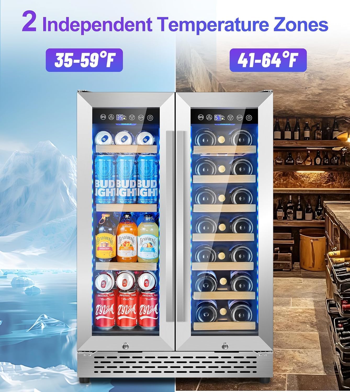 Rlpi Mini Wine Cooler, 8 Bottle Beverage Refrigerator With Fast Cooling Thermoelectric Wine Cabinet Cellar For Women Men Gifts Bar Apartment on Fridge.com - View 6