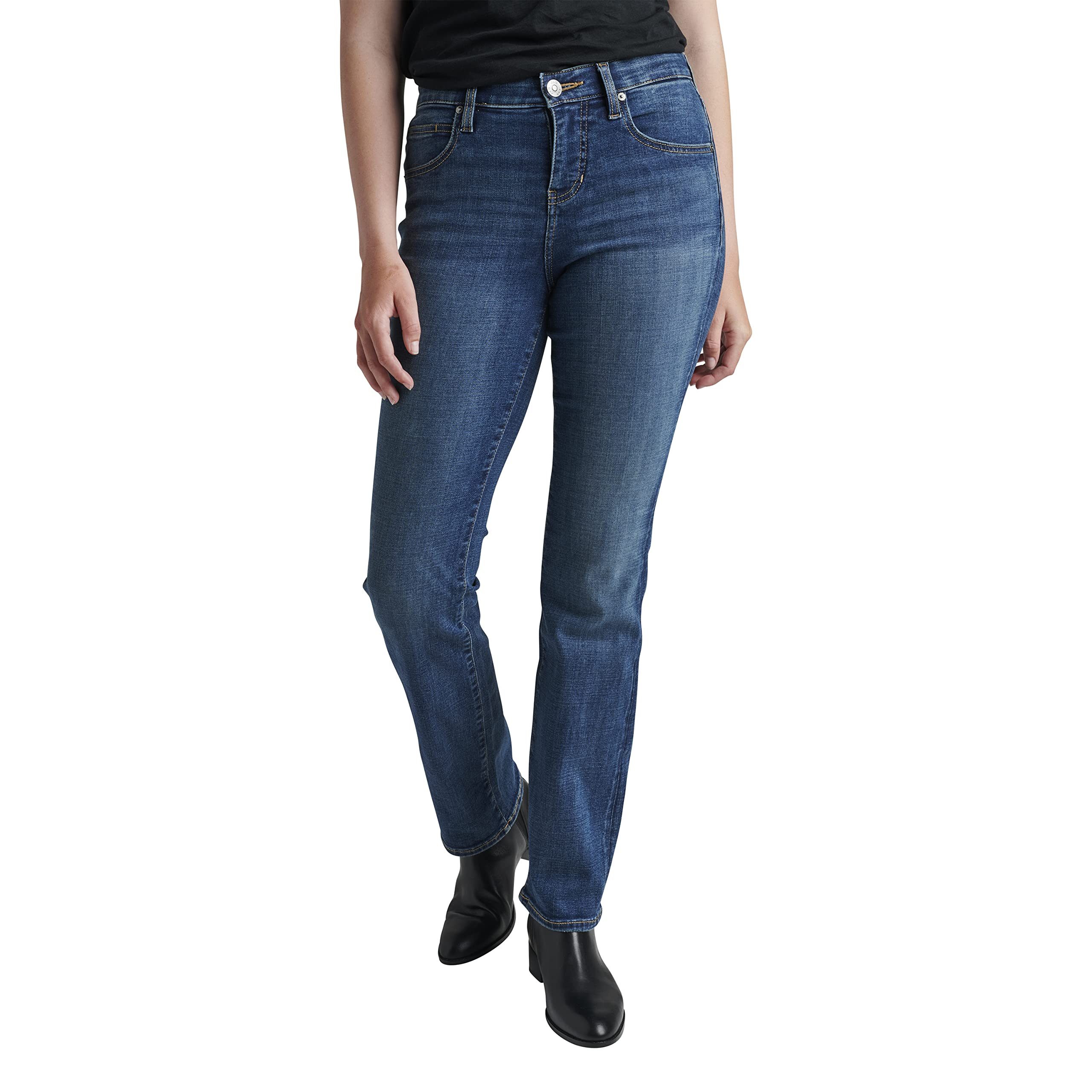JAG Women's Petite Eloise Mid Rise Bootcut Jeans - Smoothing & Shaping Fit, 24" Inseam (Multiple Colors) - View #2