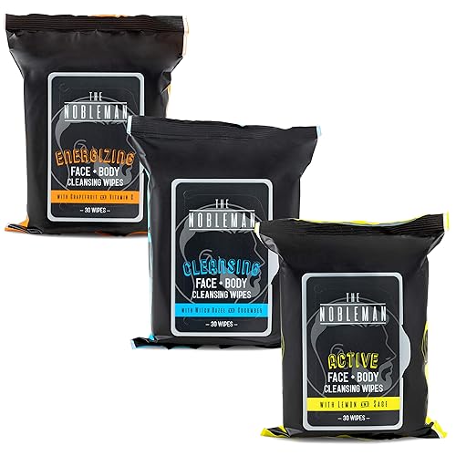 Miniatura 6 de Toallitas limpiadoras surtidas para hombre, refrescantescarbónrefrescantes, paquete de 3 (90 unidades)